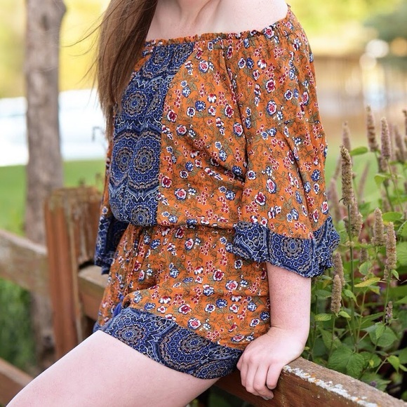 Umgee Patterned Romper - Picture 3 of 6